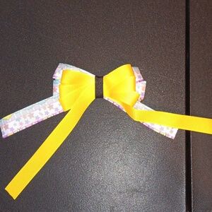 Handmade Yellow And Pastel Stars Bow